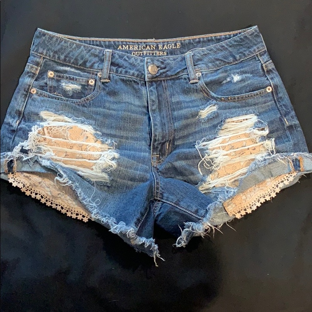 Hi-rise Jean shorts